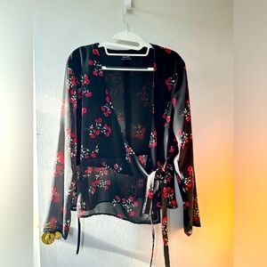 Bardot Sheer Long Sleeve Floral Top